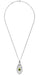 Art Deco Peridot Filigree Oval Pendant Necklace in Sterling Silver