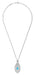 Art Deco Turquoise Filigree Oval Pendant Necklace in Sterling Silver