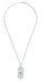 Art Deco Filigree Emerald Geometric Pendant Necklace in Sterling Silver