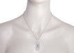 Art Deco Filigree Ruby Geometric Pendant Necklace in Sterling Silver