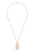 Art Deco Filigree Rose Gold Vermeil Geometric White Sapphire Pendant Necklace in Sterling Silver