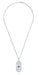 Art Deco Filigree Sapphire Geometric Pendant Necklace in Sterling Silver