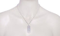 Art Deco Floral Filigree Aquamarine Pendant Necklace in Sterling Silver with Diamonds