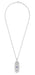 Art Deco Square Sapphire and Diamonds Floral Filigree Pendant Necklace in Sterling Silver