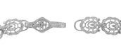 Edwardian Filigree Drop Pendant Necklace with Peridot and Diamond in Sterling Silver