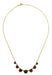 Victorian Bohemian Garnet Flowers Crescent Necklace in Sterling Silver with Yellow Gold Vermeil