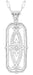 Art Deco Filigree Ichthus Fish Diamond Necklace in Sterling Silver - Vintage 1930's Design