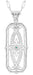 Vintage 1930's Style Ichthys Filigree Emerald Pendant Necklace in Sterling Silver