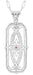 Art Deco Filigree Ichthys Fish Ruby Pendant - Sterling Silver Vintage Necklace Design