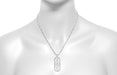 Art Deco Filigree Vintage Sapphire Ichthys Fish Necklace - Sterling Silver 1930's Pendant Design