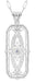 Art Deco Filigree Vintage Sapphire Ichthys Fish Necklace - Sterling Silver 1930's Pendant Design