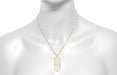 1930's Art Deco Filigree Ichthus Diamond Pendant in Yellow Gold Vermeil Over Sterling Silver
