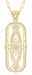 1930's Art Deco Filigree Ichthus Diamond Pendant in Yellow Gold Vermeil Over Sterling Silver
