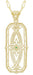 Vintage Style 1930's Deco Filigree Emerald Ichthus Pendant Necklace in Yellow Gold Vermeil Over Sterling Silver