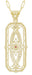 Art Deco Antique Inspired Filigree Ichthys Ruby Pendant Necklace in Yellow Gold Over Sterling Silver