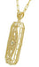 1930's Vintage Inspired Filigree Sapphire Ichthus Pendant in Yellow Gold Vermeil Over Sterling Silver