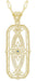 1930's Vintage Inspired Filigree Sapphire Ichthus Pendant in Yellow Gold Vermeil Over Sterling Silver