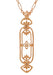 Rose Gold Art Nouveau Antique Filigree Cartouche Fleur De Lys Diamond Pendant - N164RD