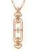Art Nouveau Filigree Fleur De Lys Diamond Pendant in Rose Gold Vermeil over Sterling Silver