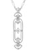 Sterling Silver Circa 1910 Antique Art Nouveau Filigree Fleur de Lys Diamond Pendant Necklace - N164WD