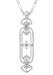 Fleur de Lys Art Nouveau Cartouche Emerald Pendant in Sterling Silver