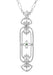 Fleur de Lys Art Nouveau Cartouche Emerald Pendant in Sterling Silver