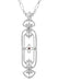 Filigree Art Nouveau Fleur De Lys Ruby Pendant Necklace in Sterling Silver