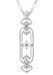 Art Nouveau Filigree Fleur de Lys Blue Sapphire Pendant Necklace in Sterling Silver