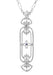 Art Nouveau Filigree Fleur de Lys Blue Sapphire Pendant Necklace in Sterling Silver