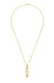Yellow Gold Vintage Art Nouveau Cartouche Shape Fleur de Lys Filigree Diamond Pendant on Chain - N164YD