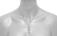 North South 1920's Filigree Amethyst Pendant Necklace in Sterling Silver - Art Deco Antique Inspired