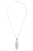 Art Deco Filigree Sky Blue Topaz Lozenge Necklace in Sterling Silver