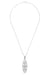 1920's Art Deco Filigree Lozenge Shape Diamond Pendant in Sterling Silver
