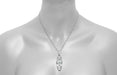 Art Deco Geometric Lozenge Filigree Emerald Pendant in Sterling Silver