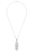 1920's Filigree Peridot Pendant Necklace in Sterling Silver - Art Deco Lozenge Shape