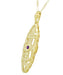 Filigree Lozenge Art Deco Amethyst Necklace in Yellow Gold Vermeil Over Sterling Silver