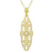 Vintage Inspired Art Deco Diamond Necklace in Yellow Gold Vermeil Over Sterling Silver - 1920's Replica Lozenge Pendant