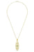 Art Deco Filigree Emerald Lozenge Pendant Necklace in Sterling Silver with Yellow Gold Vermeil