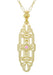 Filigree Lozenge Shape 1920's Art Deco Pink Sapphire Necklace in Sterling Silver with Yellow Gold Vermeil