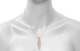 Art Nouveau Trailing Lilies Filigree Pendant Necklace in Sterling Silver with Rose Gold Vermeil