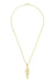 Art Nouveau Cartouche Filigree Lilies Pendant Necklace in Yellow Gold Vermeil over Sterling Silver