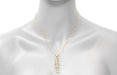Art Nouveau Cartouche Filigree Lilies Pendant Necklace in Yellow Gold Vermeil over Sterling Silver