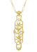 Art Nouveau Cartouche Filigree Lilies Pendant Necklace in Yellow Gold Vermeil over Sterling Silver