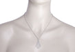 Scalloped Leaf Dangling Filigree Edwardian Pendant Necklace in Sterling Silver