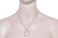 Art Deco Eternal Circle of Love Filigree Pendant Necklace in Sterling Silver