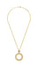 Art Deco Eternal Circle of Love Filigree Pendant Necklace in Sterling Silver with Yellow Gold Vermeil