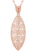 Filigree Leaf Art Deco Rose Gold Vermeil Diamond Pendant Necklace in Sterling Silver