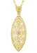 Art Deco Filigree Leaf Pink Sapphire Pendant Necklace in Yellow Gold Vermeil