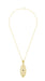 1920's Blue Sapphire Filigree Leaf Pendant Necklace in Yellow Gold Vermeil Over Sterling Silver