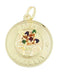 Happy Birthday Flowers Charm Medallion in 14 Karat Gold